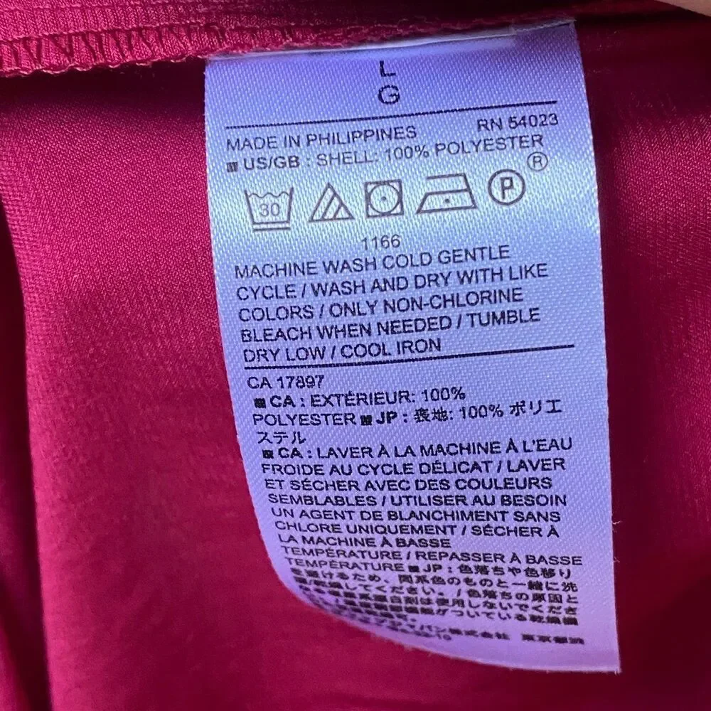 Banana Republic wine Burgundy silky satin Sleeveless Knot Blouse size Large L